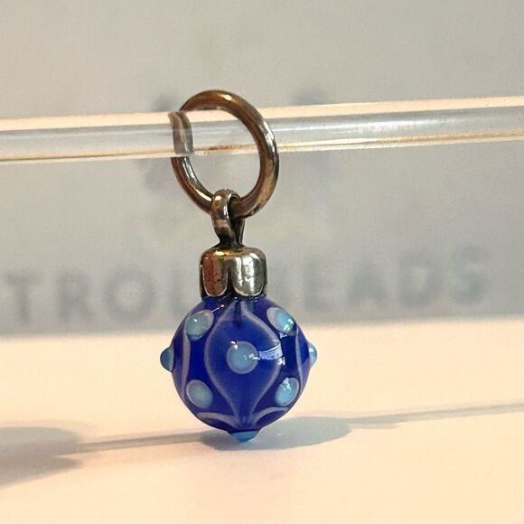 Trollbeads Jewelry - Trollbeads Blue Christmas Ornament Ball Tassel Bead LAA 925S NEW